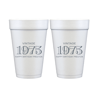 Vintage Birthday Foam Cups