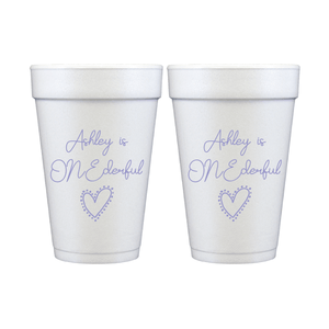 Ms ONEderful Heart Birthday Foam Cups
