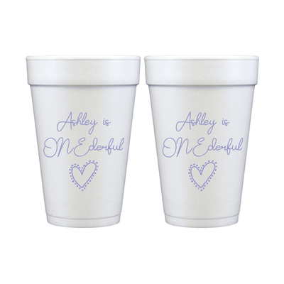 Ms ONEderful Heart Birthday Foam Cups