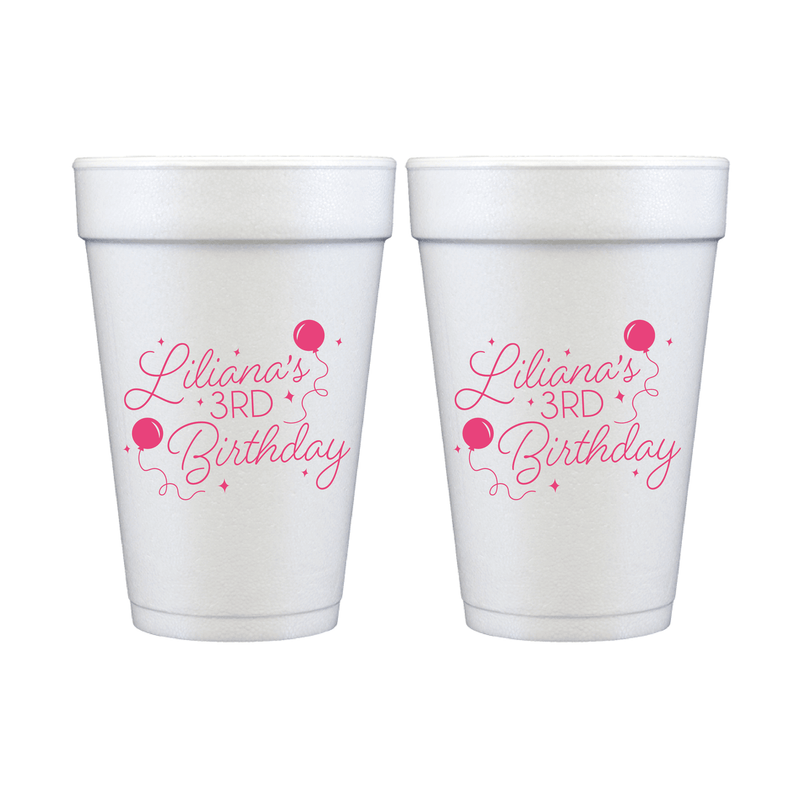 Balloons and Confetti Birthday Foam Cups