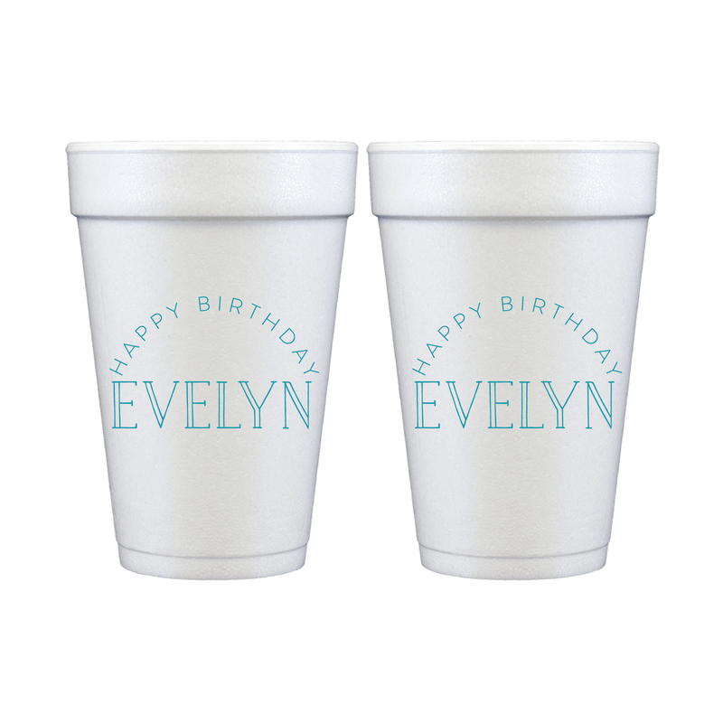 Rainbow Arch Birthday Foam Cups