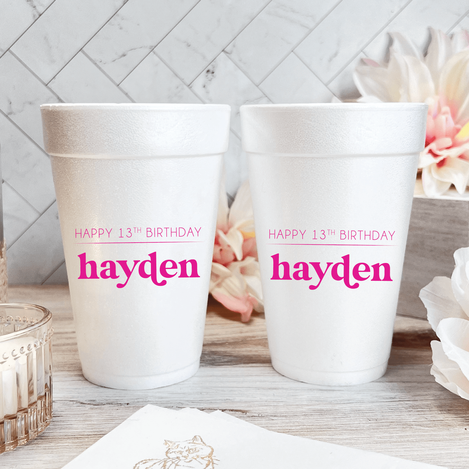 Officially Thirteen Birthday Foam Cups