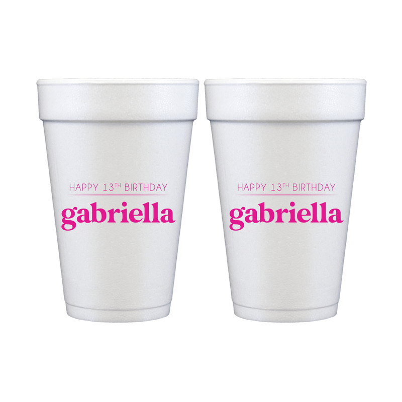 Officially Thirteen Birthday Foam Cups