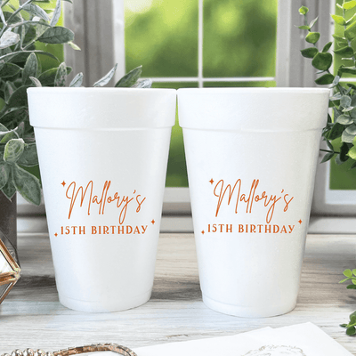 Star of the Day Birthday Foam Cups