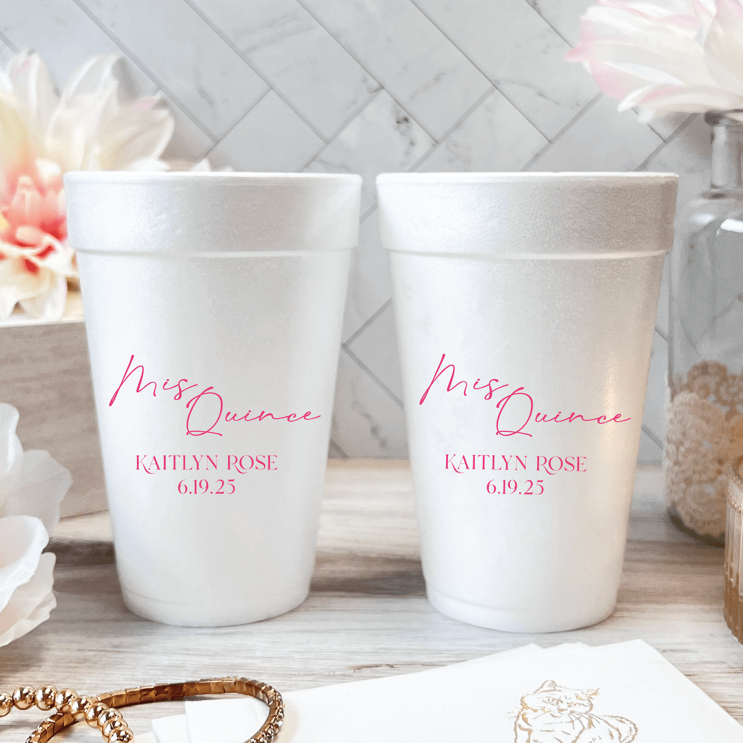 Mis Quince Magic Birthday Foam Cups