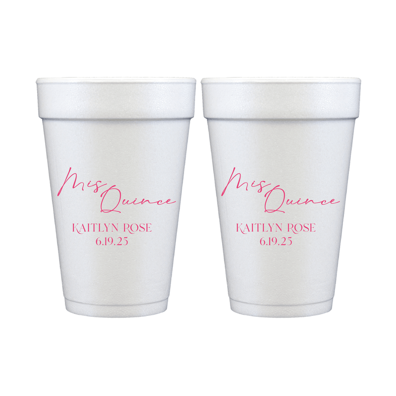 Mis Quince Magic Birthday Foam Cups