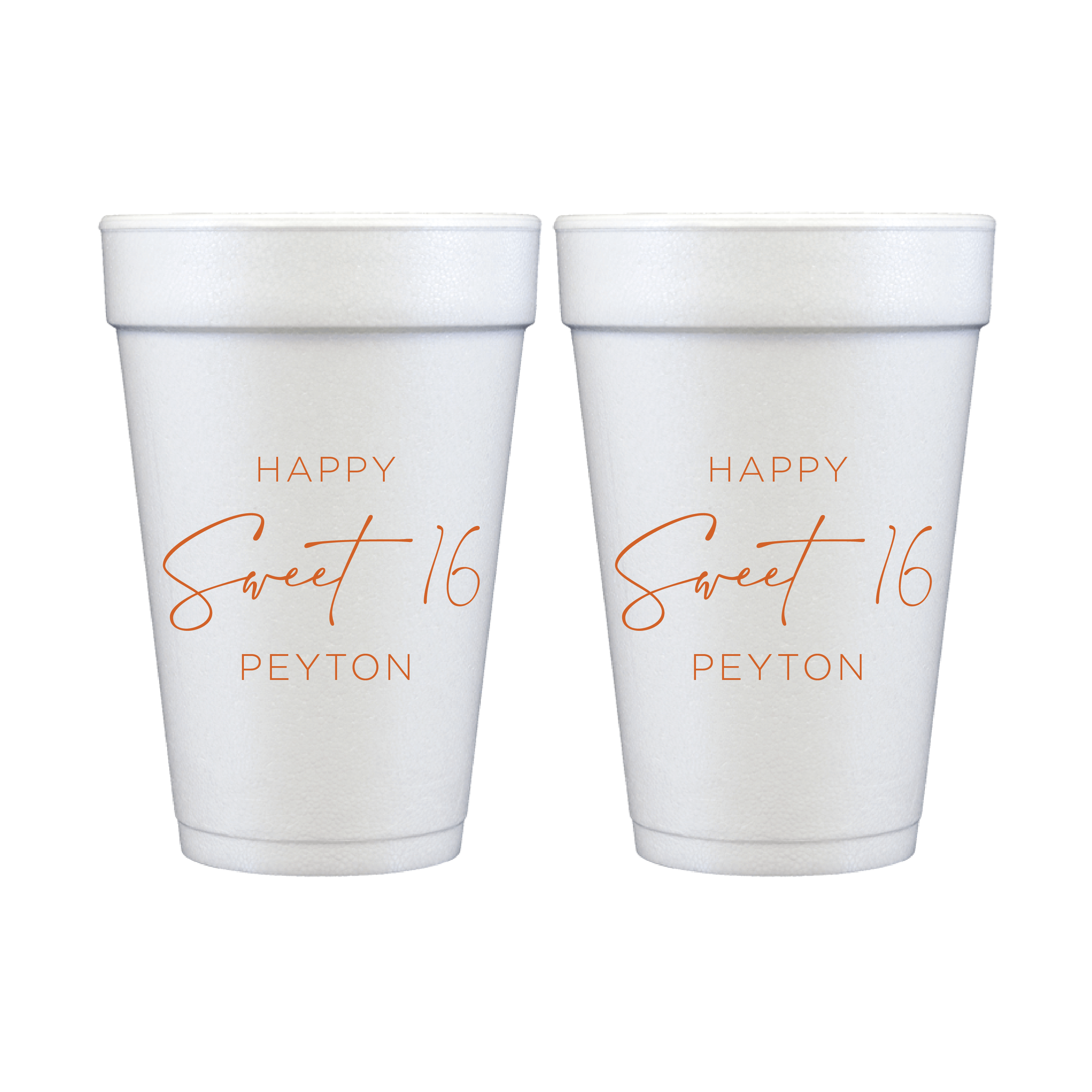 Happy Sweet 16 Birthday Foam Cups