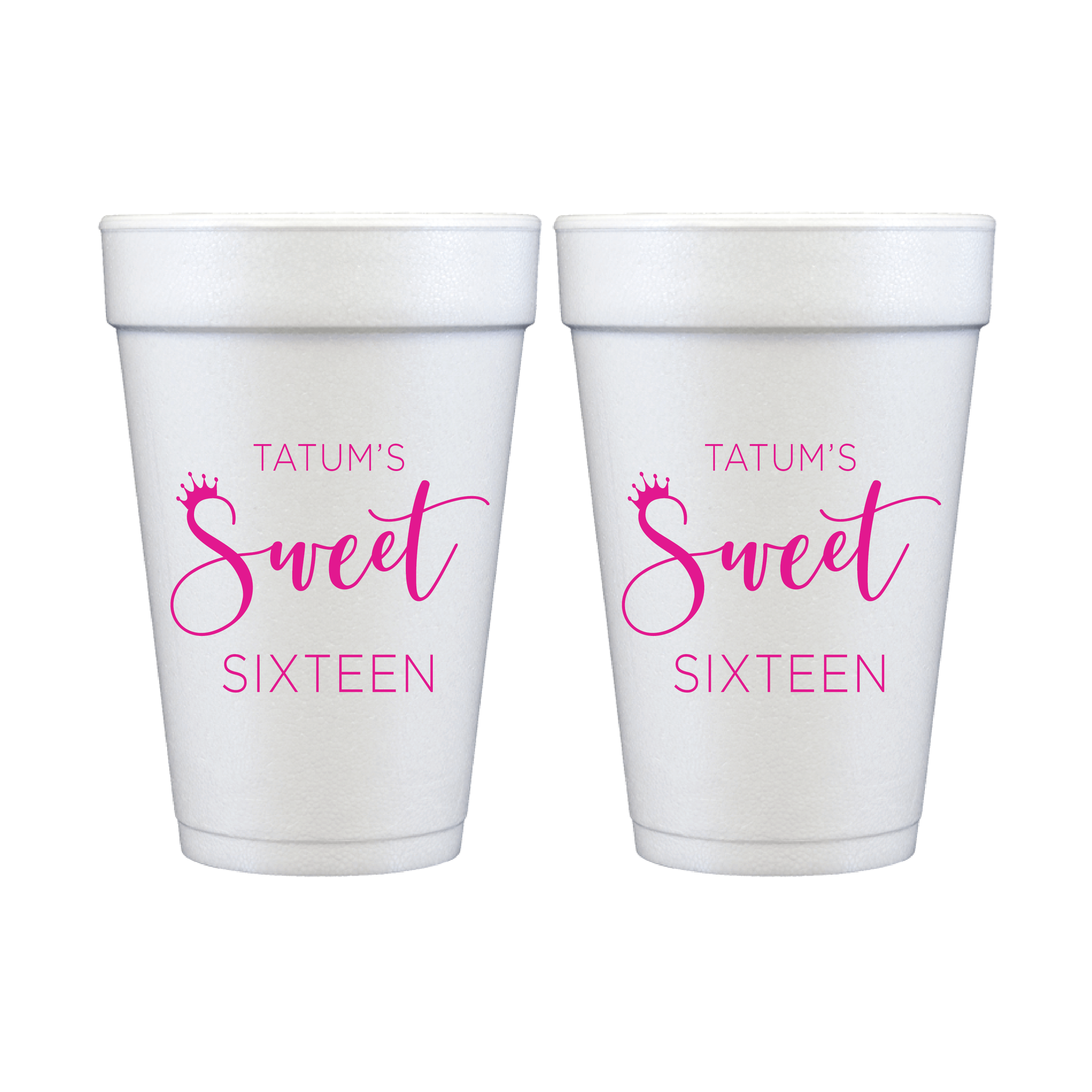 Royal Sweet Sixteen Birthday Foam Cups