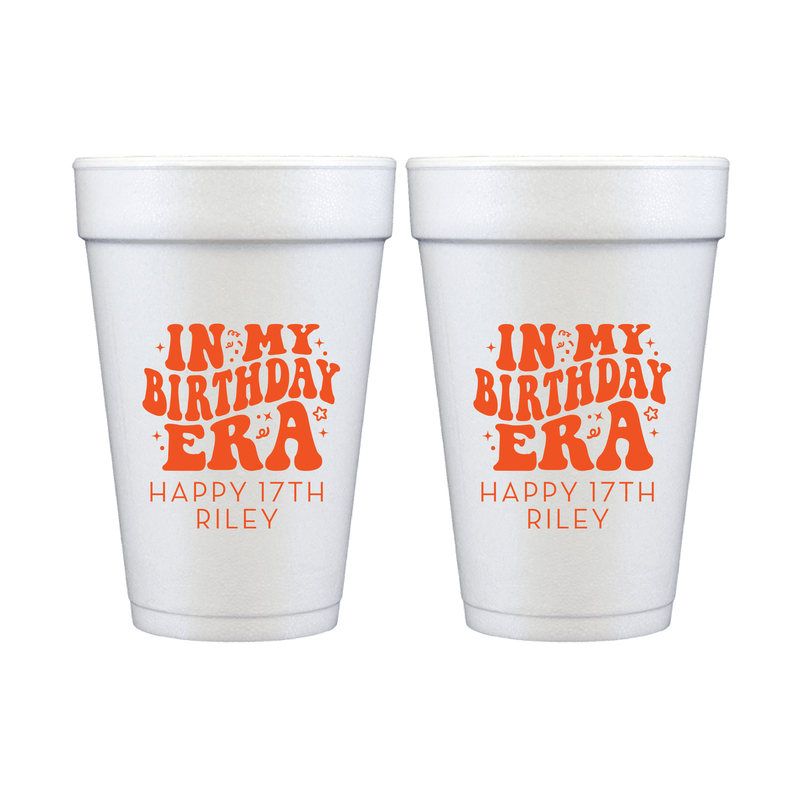 Birthday Era Party Foam Cups