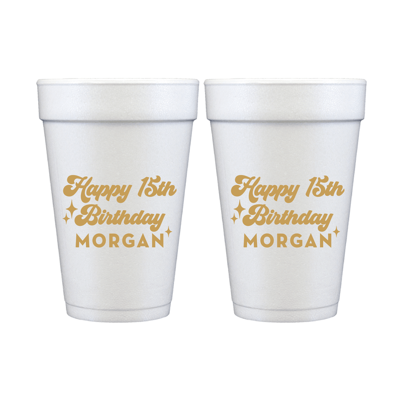 Retro Teen Birthday Bash Foam Cups