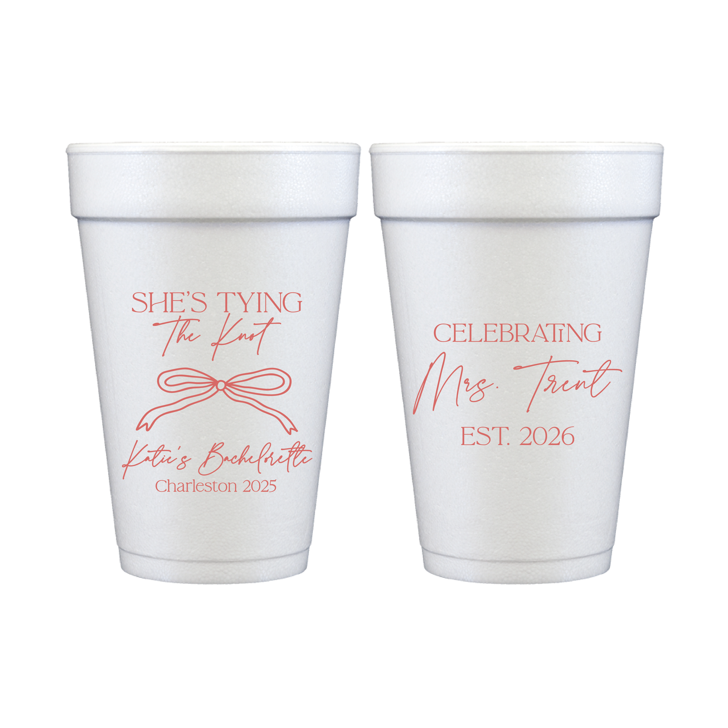 She's Tying The Knot Bachelorette Foam Cups - Cup - Foam