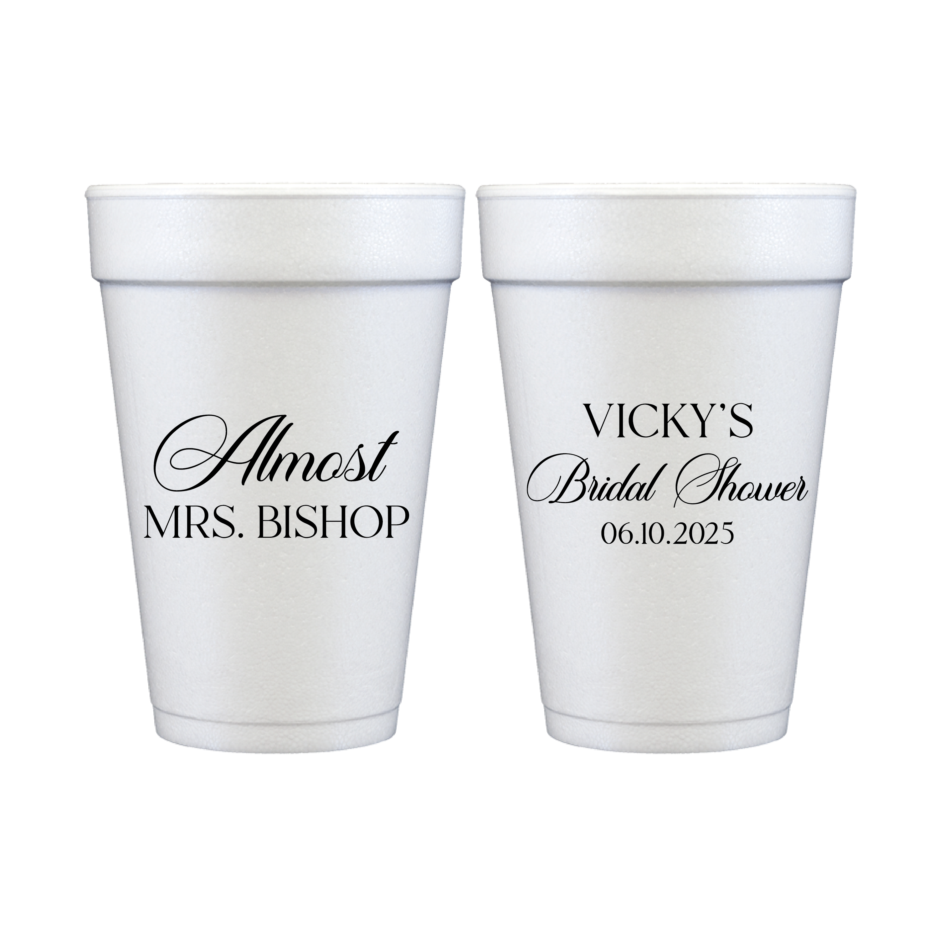 Elegant Almost Mrs Bridal Shower Foam Cups - Cup - Foam