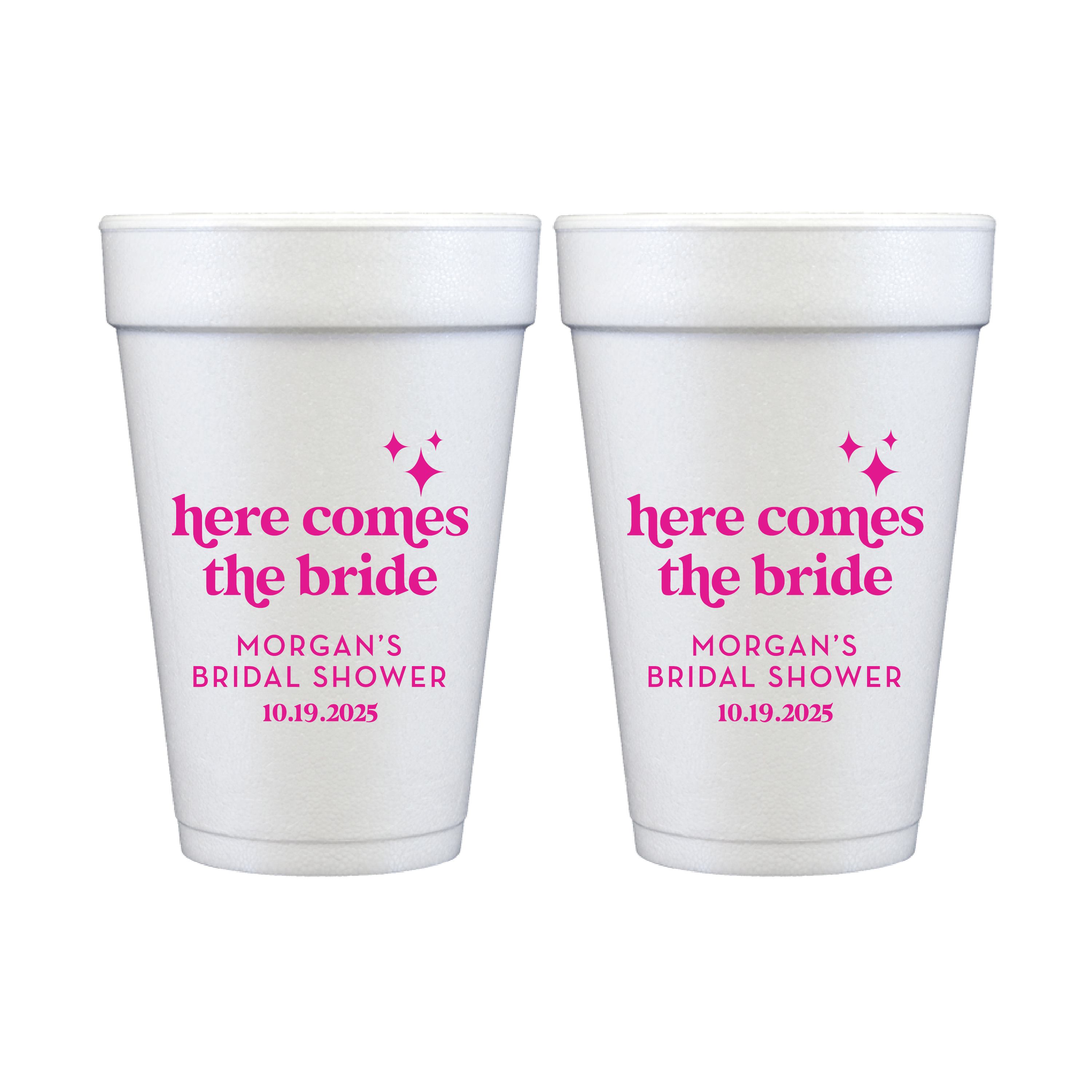 Here Comes the Bride Foam Cups - Cup - Foam