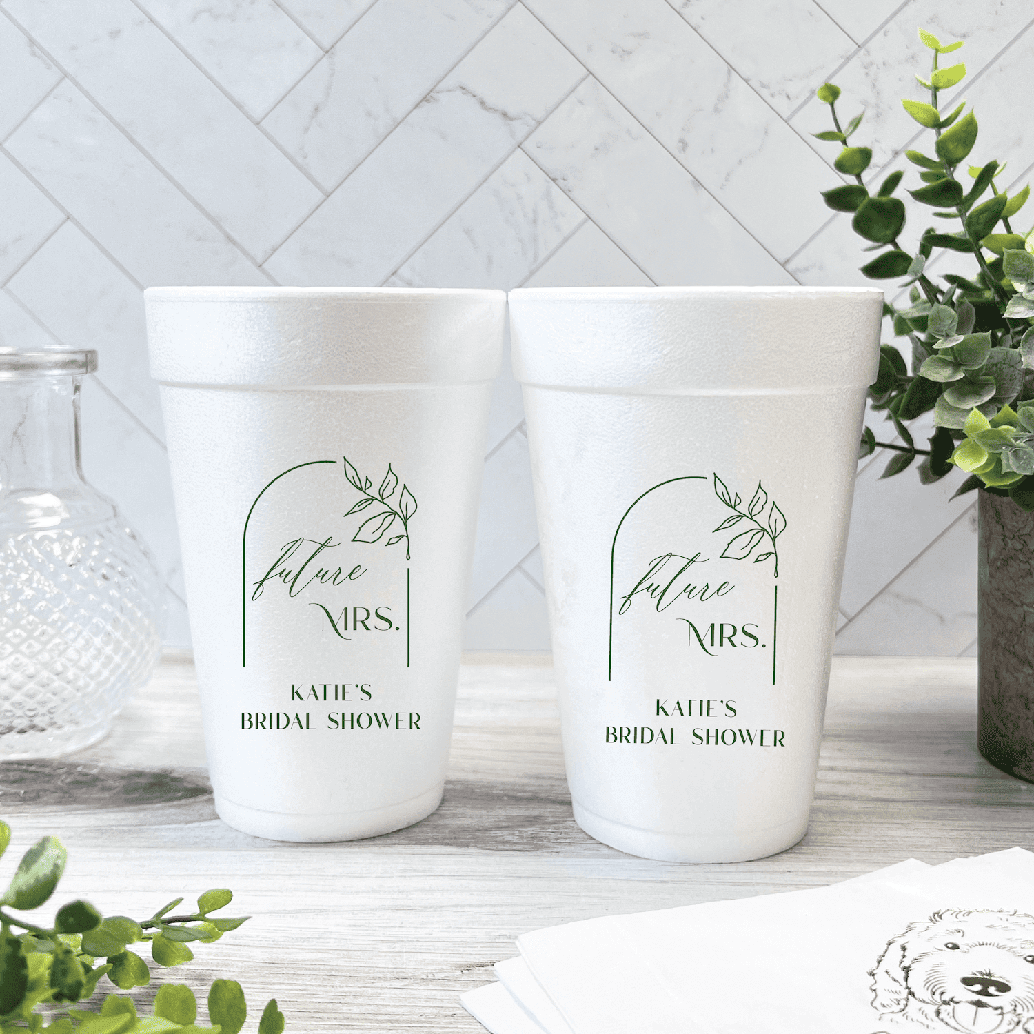 Future Mrs Floral Arch Bridal Shower Foam Cups - Cup - Foam