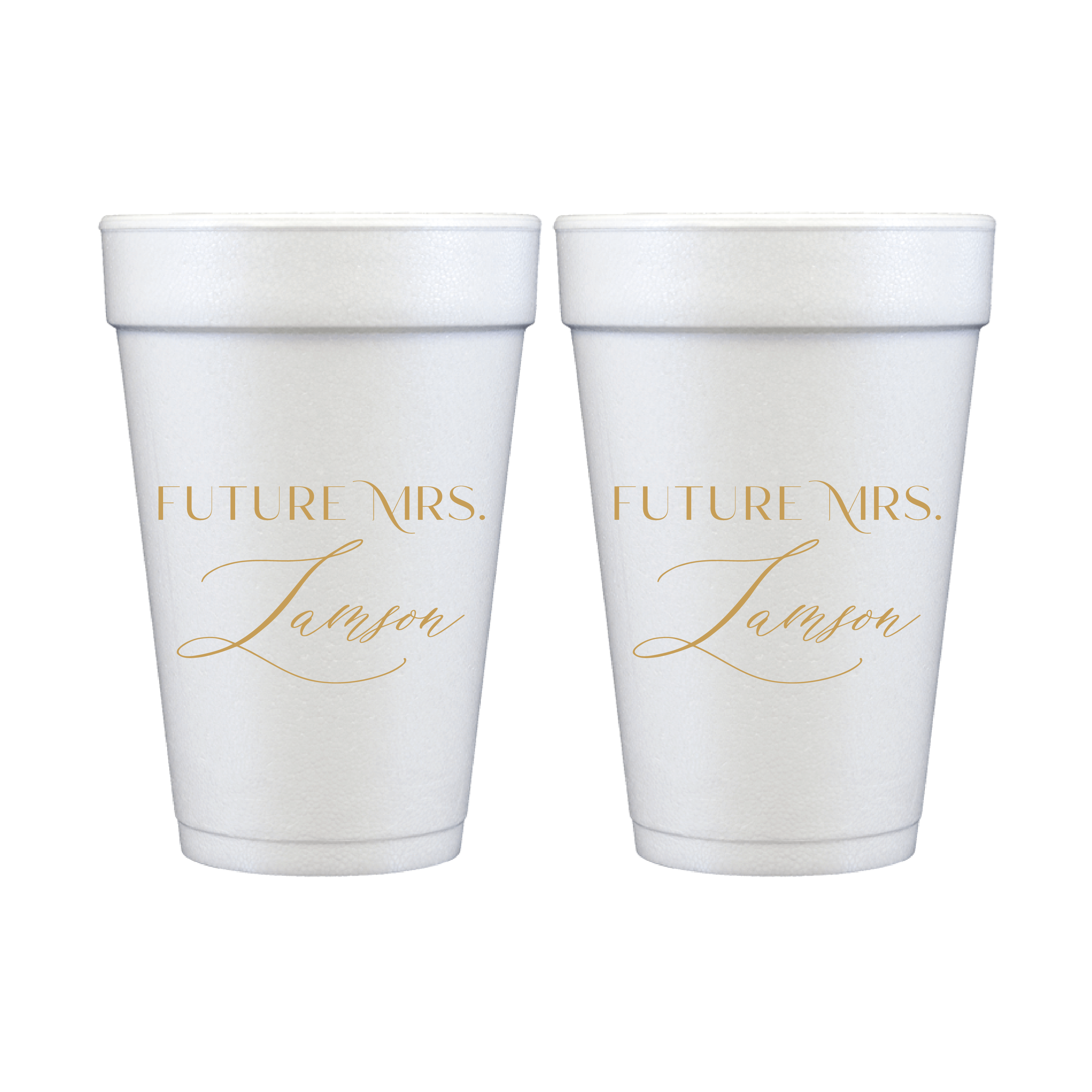Personalized Future Mrs Bridal Shower Foam Cups - Cup - Foam