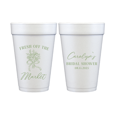 Fresh Off The Market Bridal Shower Foam Cups