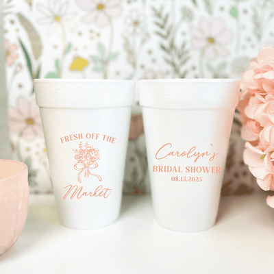 Fresh Off The Market Bridal Shower Foam Cups