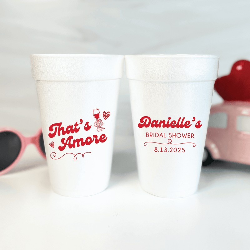 That's Amore Bridal Shower Foam Cups