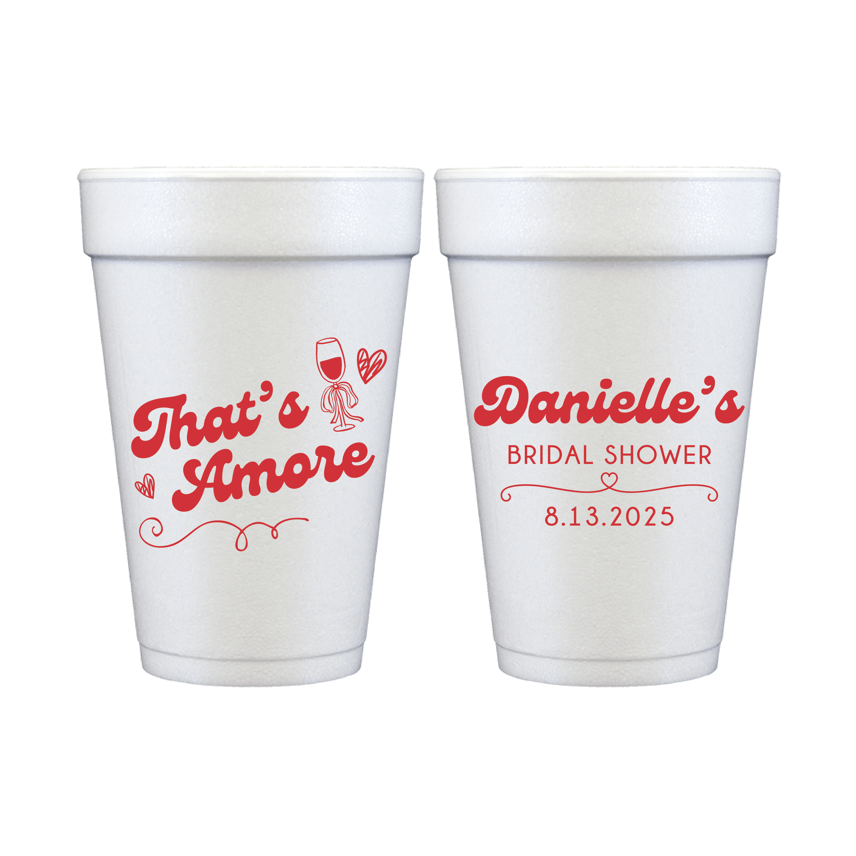 That's Amore Bridal Shower Foam Cups