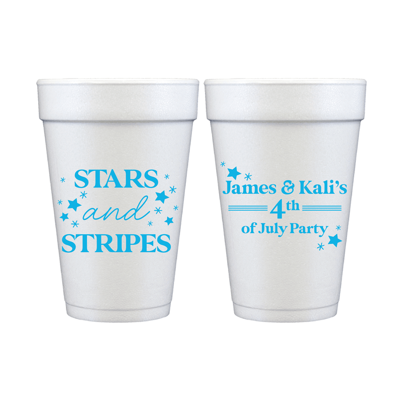 Stars and Stripes Personalized Foam Cups