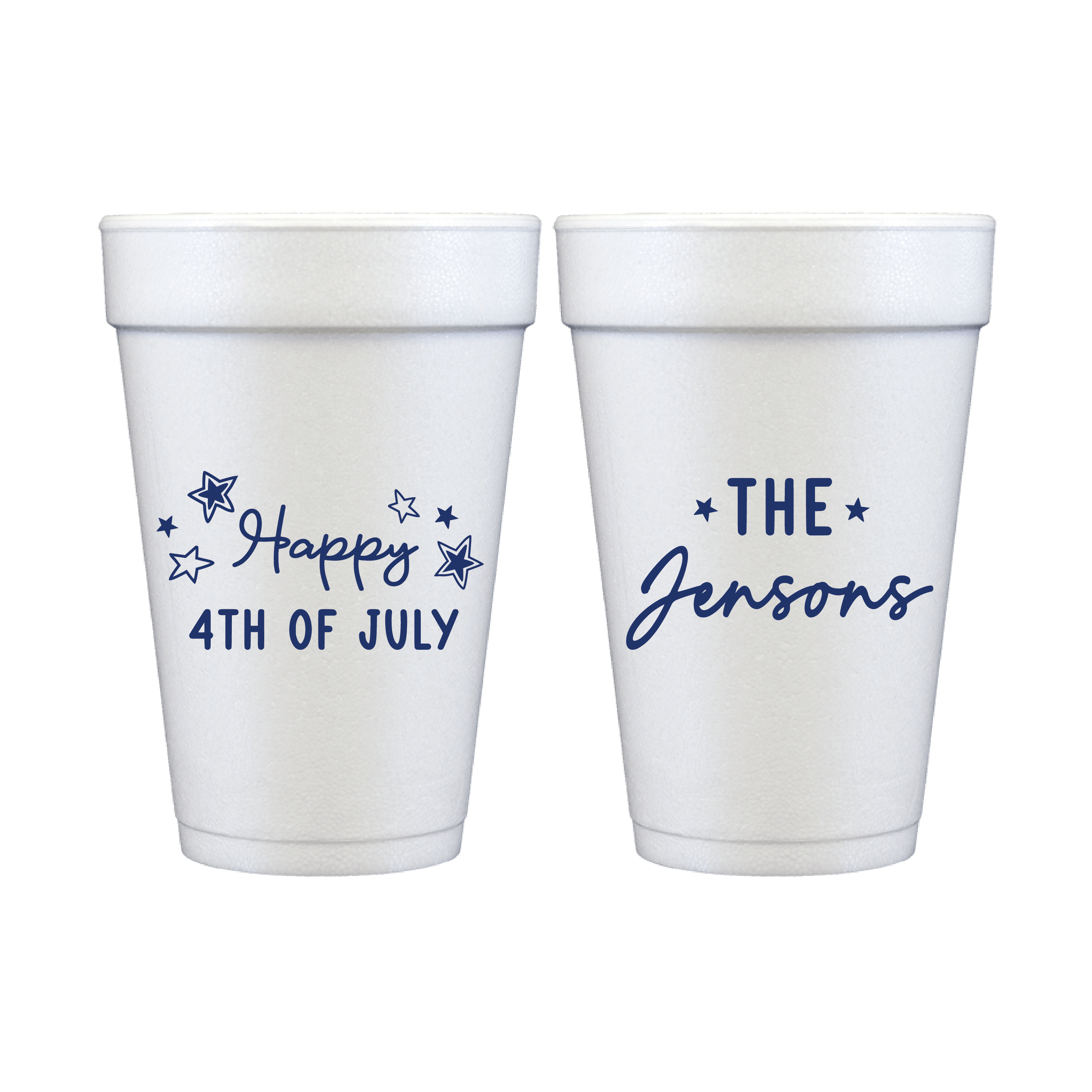 Happy 4th of July Personalized Foam Cups