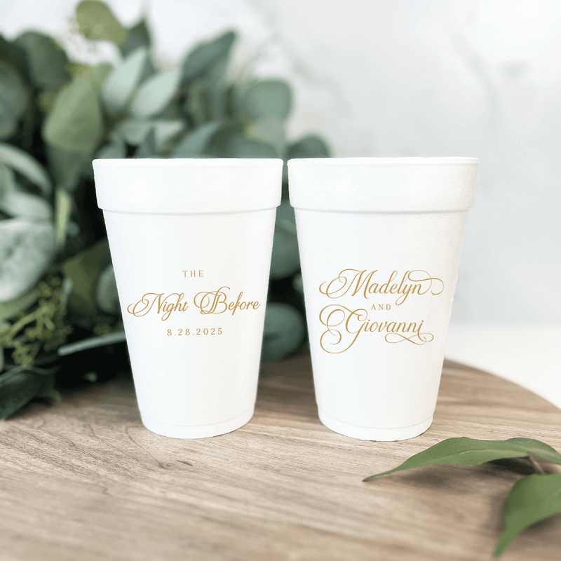 Elegant Night Before Foam Rehearsal Dinner Cups