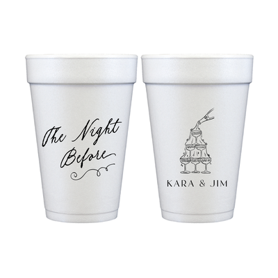 Sip the Night Before Foam Rehearsal Dinner Cups