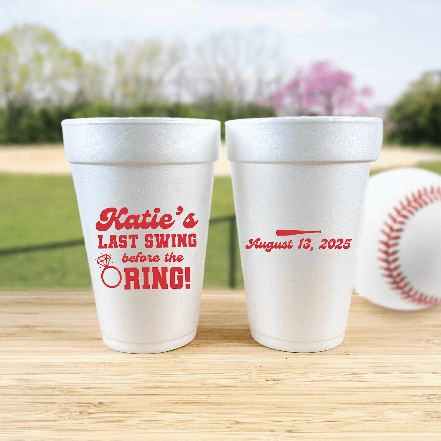 Last Swing Before the Ring Bachelorette Foam Cups