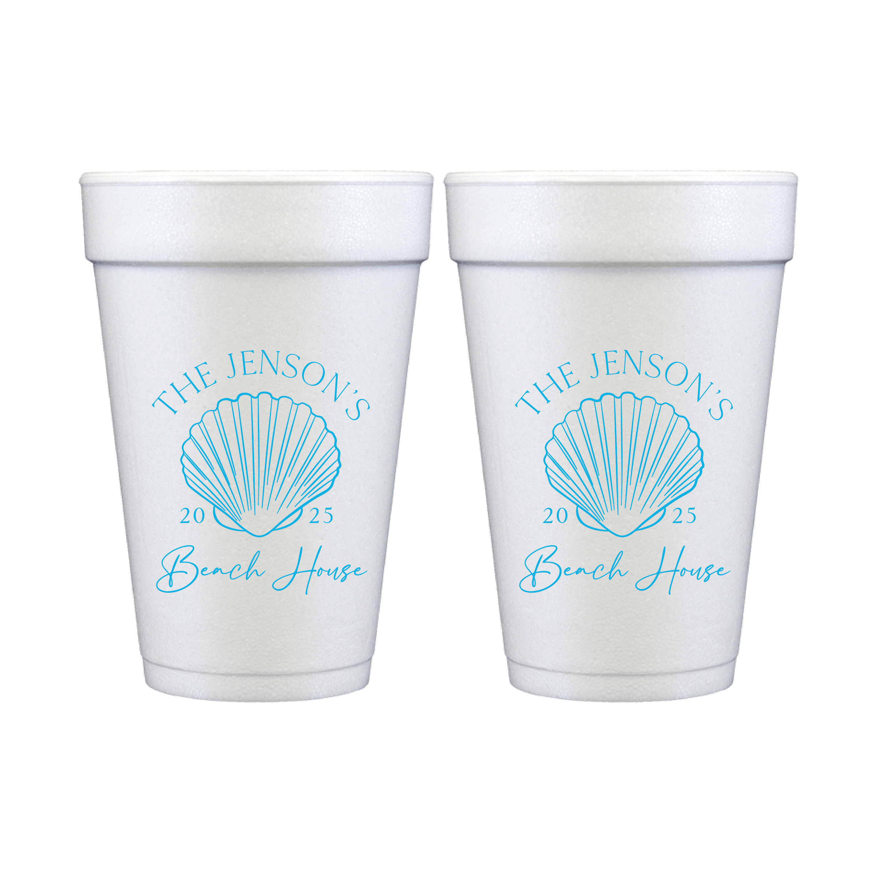 Seashell Beach House Foam Cups