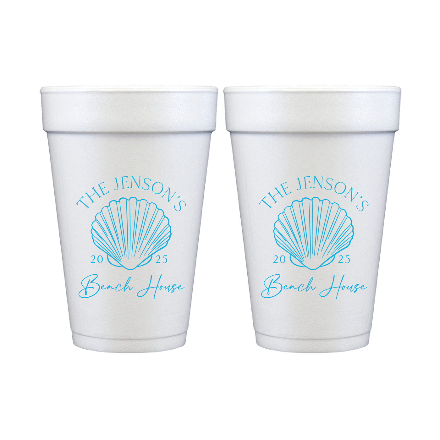 Seashell Beach House Foam Cups
