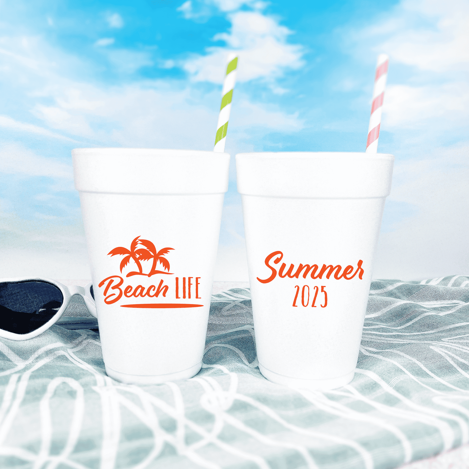 Beach Life Foam Cups