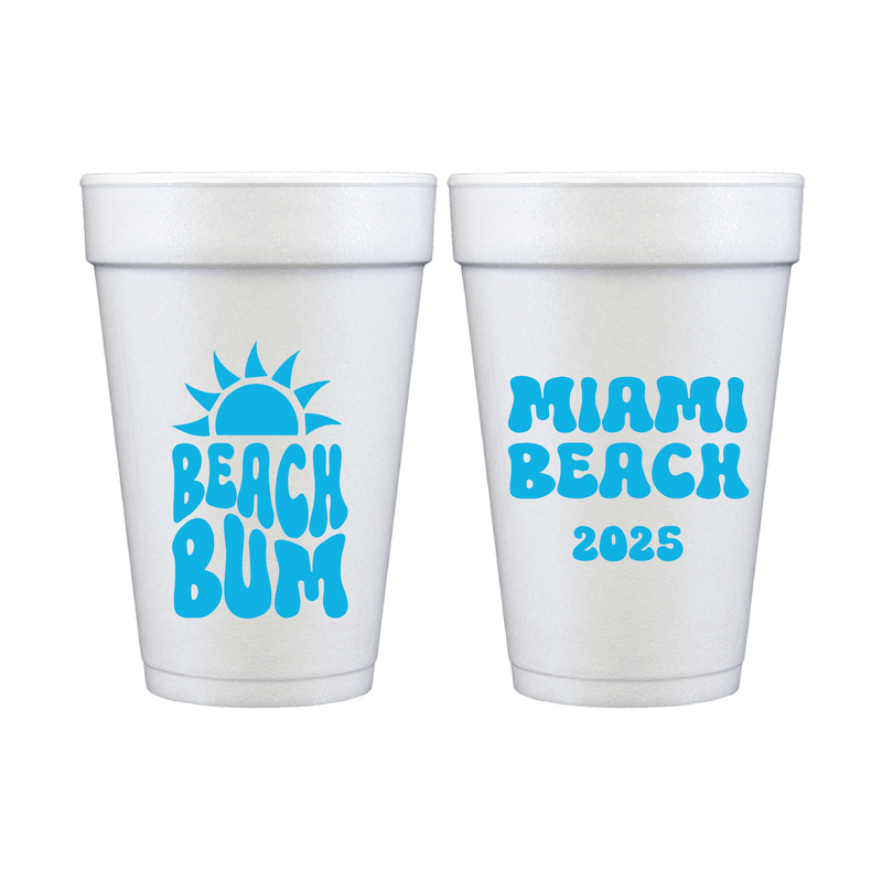 Beach Bum Vibes Foam Cups