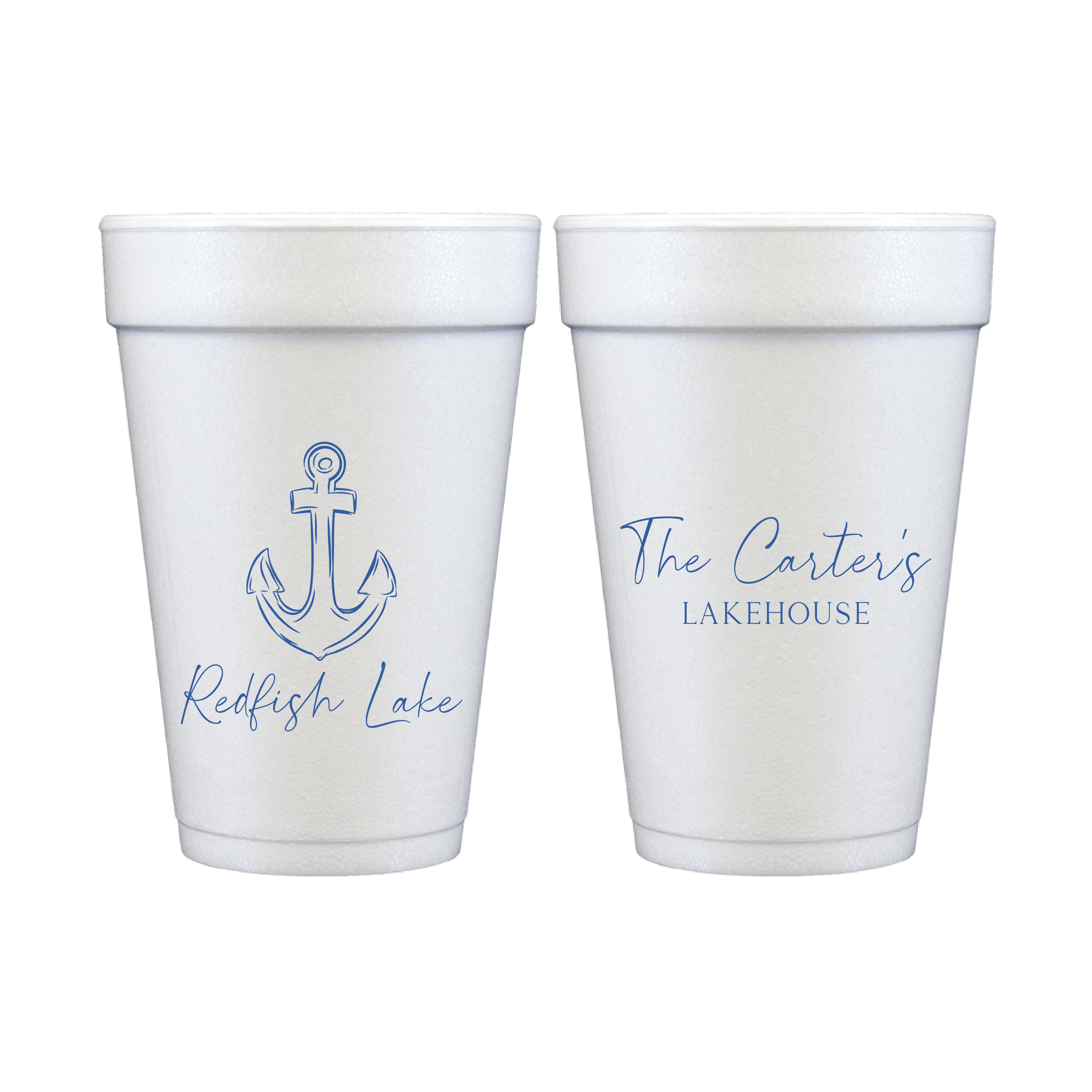 Nautical Lakehouse Foam Cups