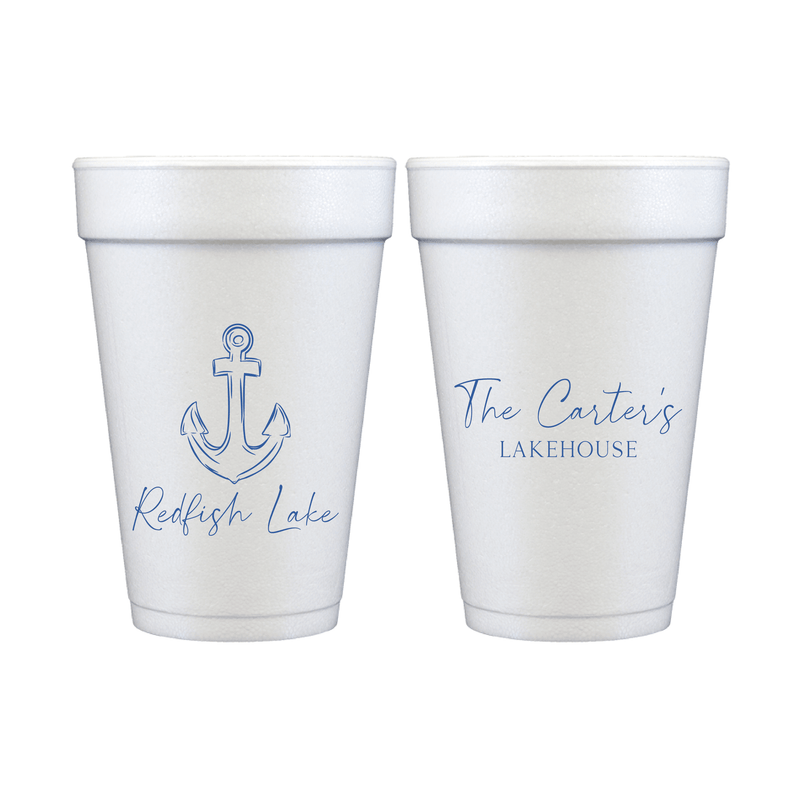 Nautical Lakehouse Foam Cups