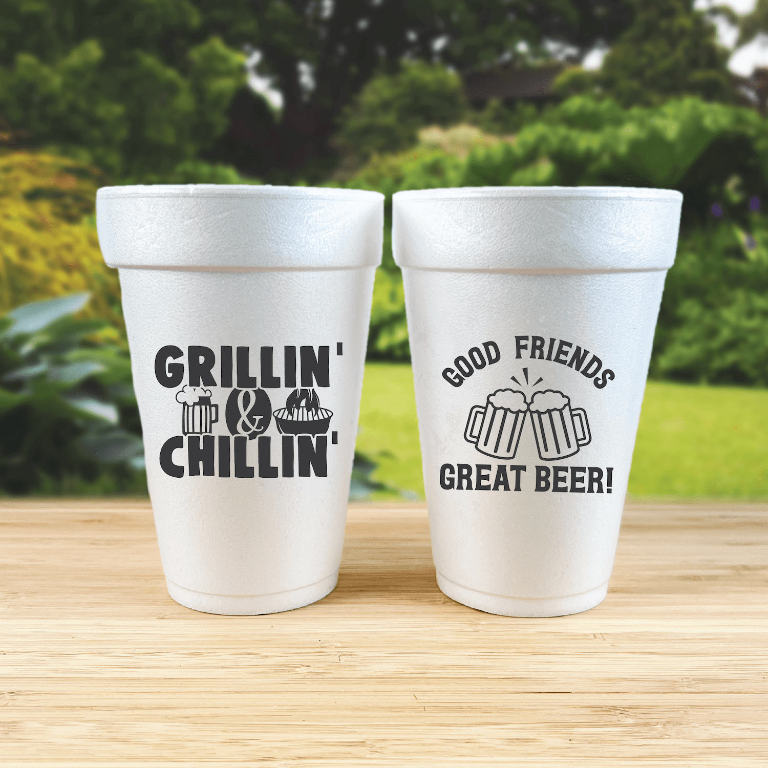 Grillin' & Chillin' Summer Party Foam Cups