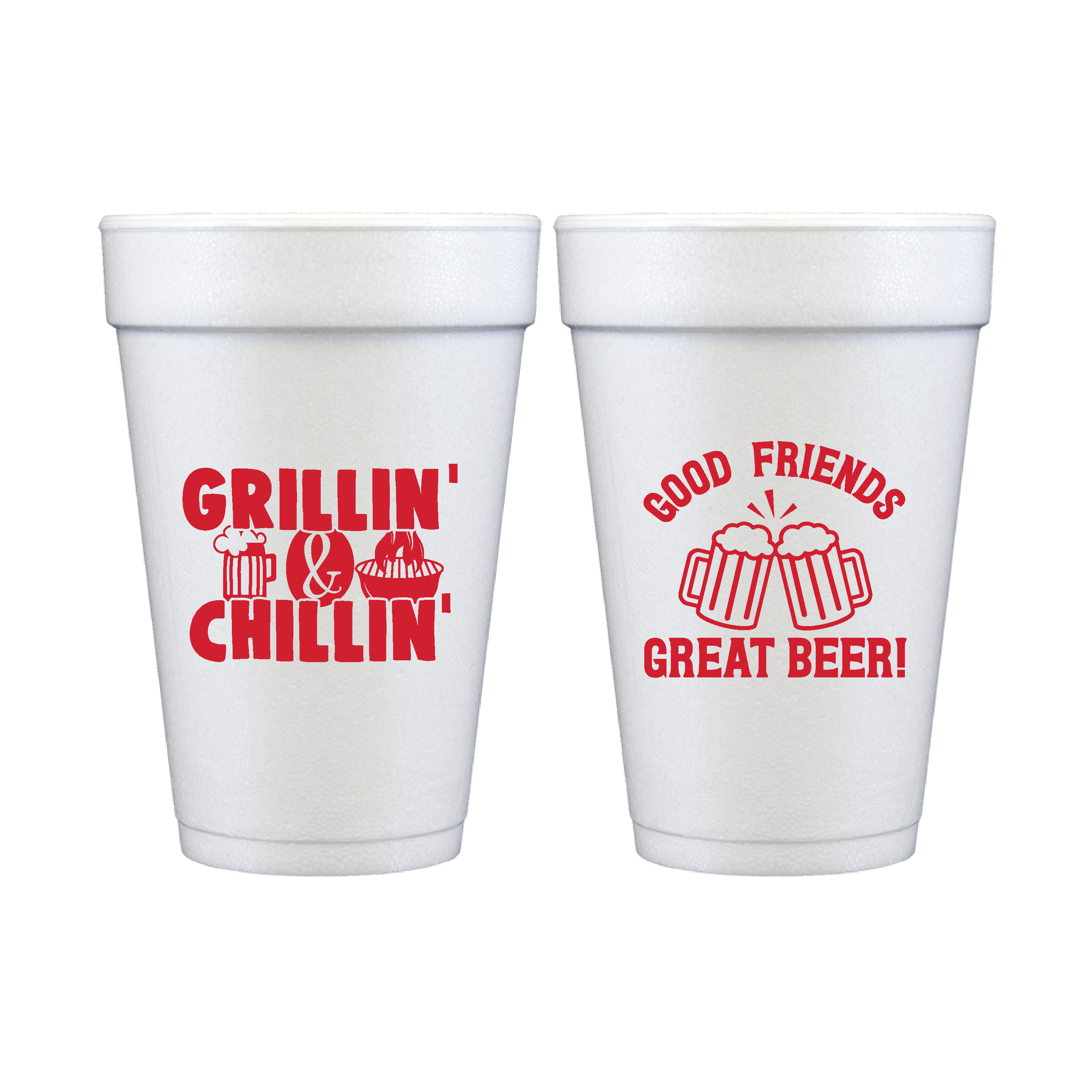 Grillin' & Chillin' Summer Party Foam Cups