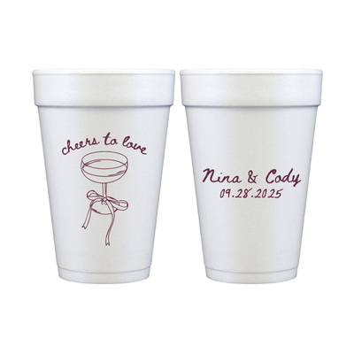 Cheers To Love Personalized Foam Wedding Cups - Cup - Foam