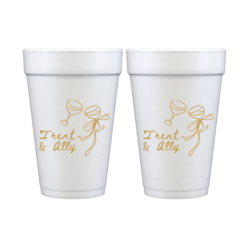 Toast To Forever Personalized Foam Wedding Cups - Cup - Foam