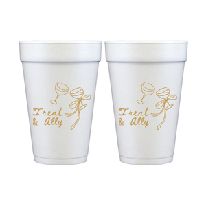 Toast To Forever Personalized Foam Wedding Cups