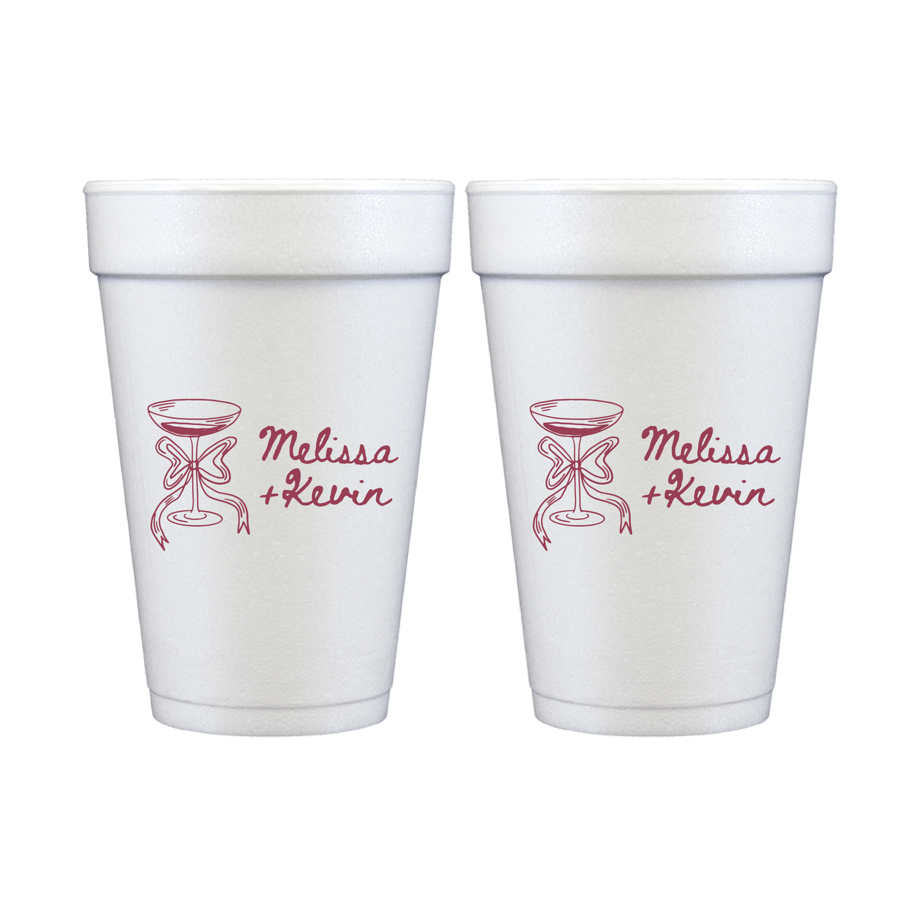 Champagne Doodle Personalized Foam Wedding Cups - Cup - Foam
