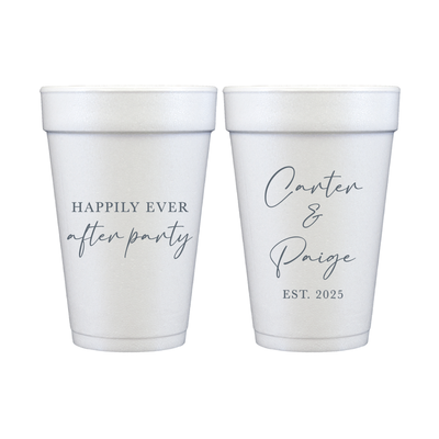Happily Ever After Personalized Foam Wedding Cups - Cup - Foam