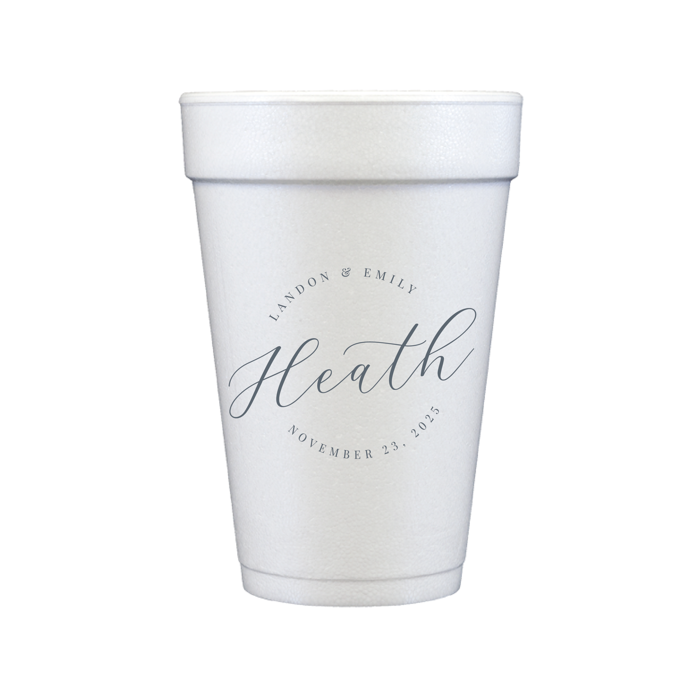 Custom Monogram Personalized Foam Wedding Cups