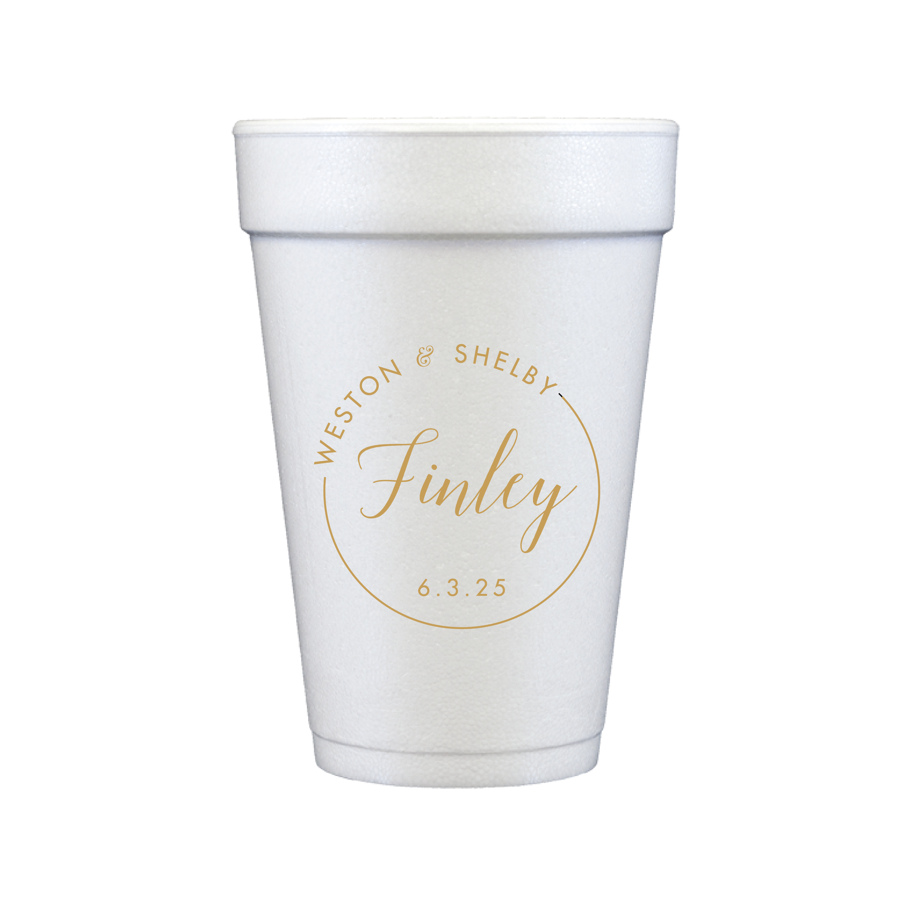 Custom Monogram Personalized Foam Wedding Cups - Cup - Foam