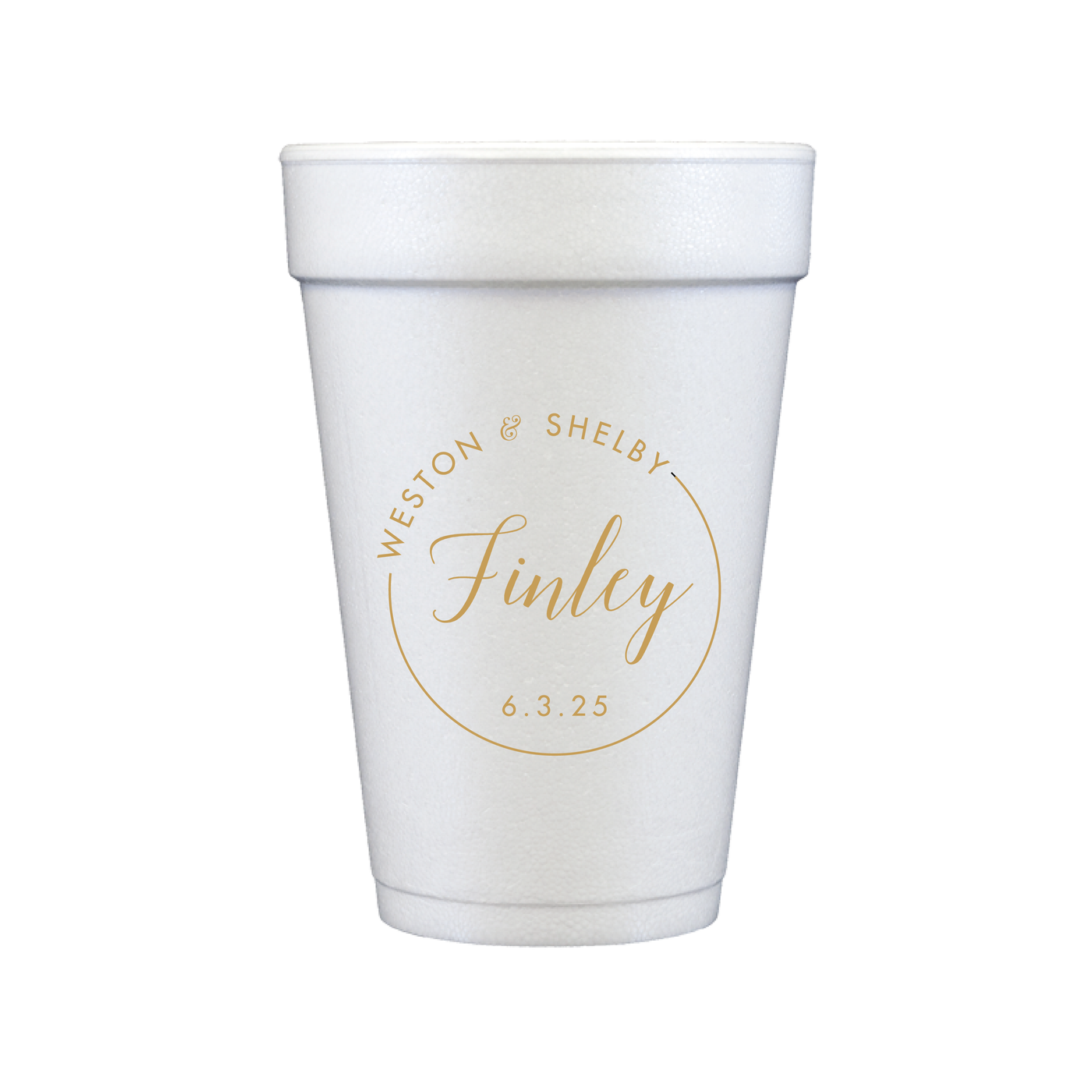 Custom Monogram Personalized Foam Wedding Cups