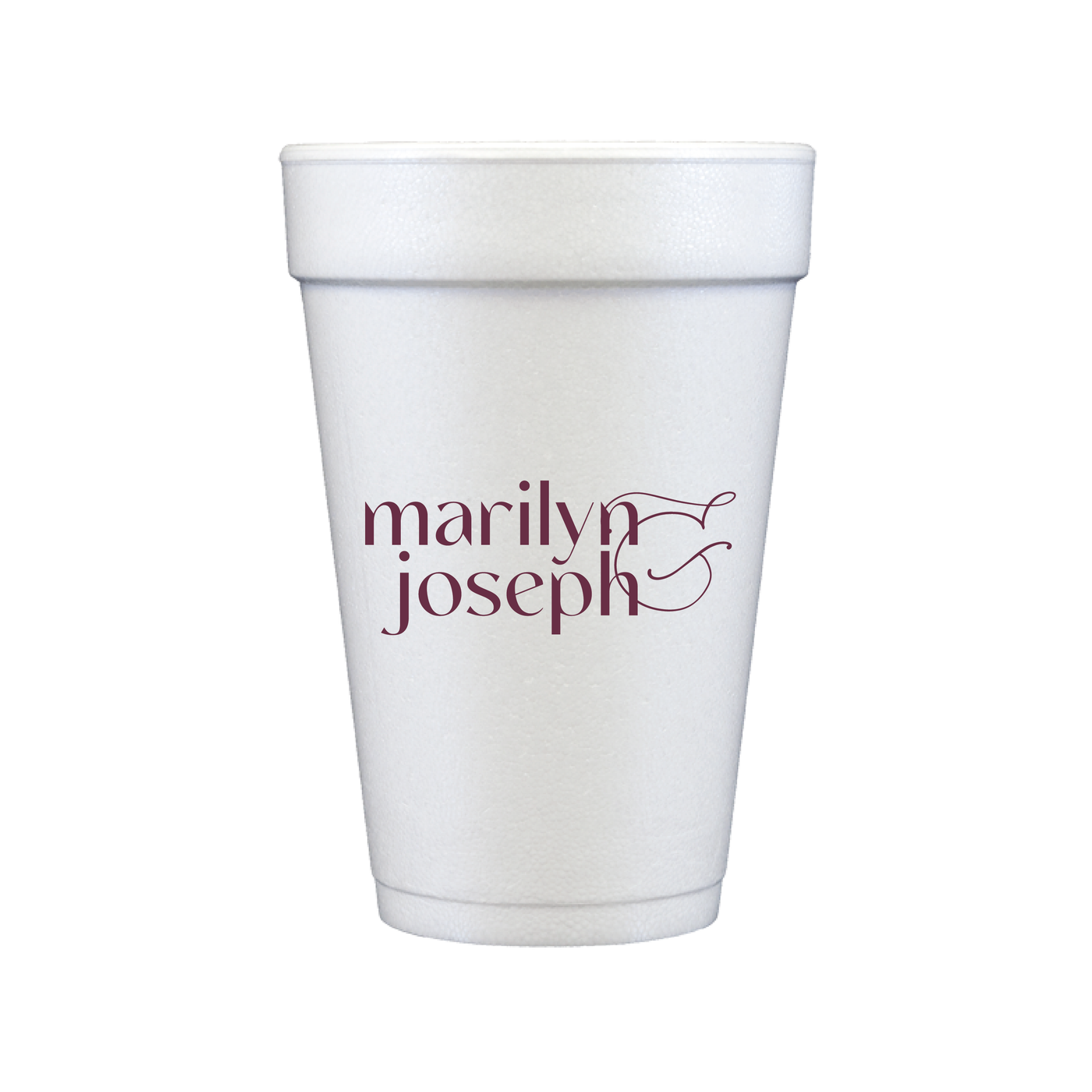 Custom First Names Personalized Foam Wedding Cups