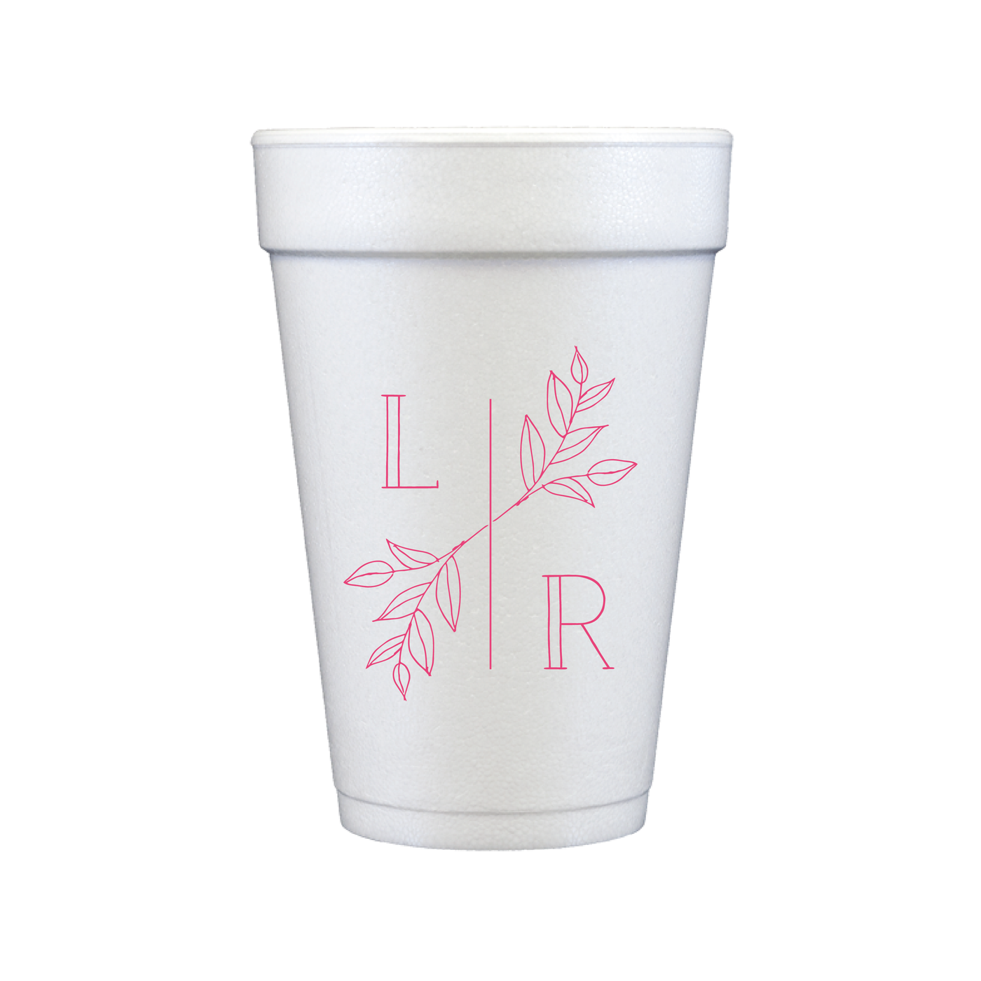 Custom Initials Personalized Foam Wedding Cups