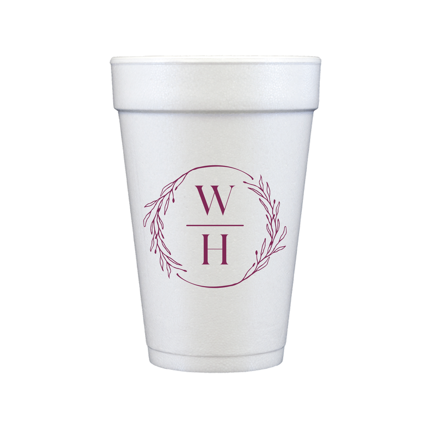 Custom Initials Personalized Foam Wedding Cups