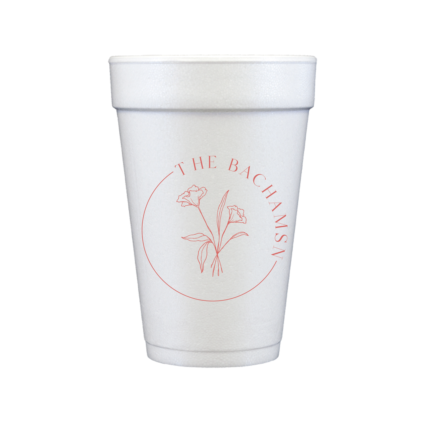 Custom Monogram Personalized Foam Wedding Cups