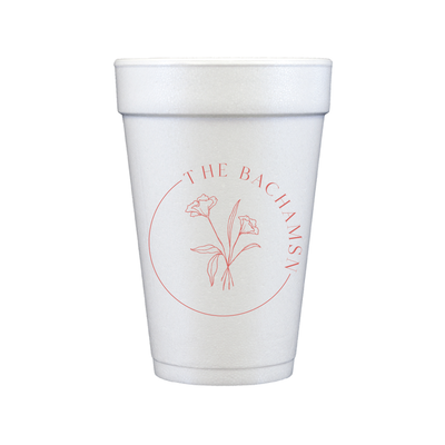 Custom Monogram Personalized Foam Wedding Cups