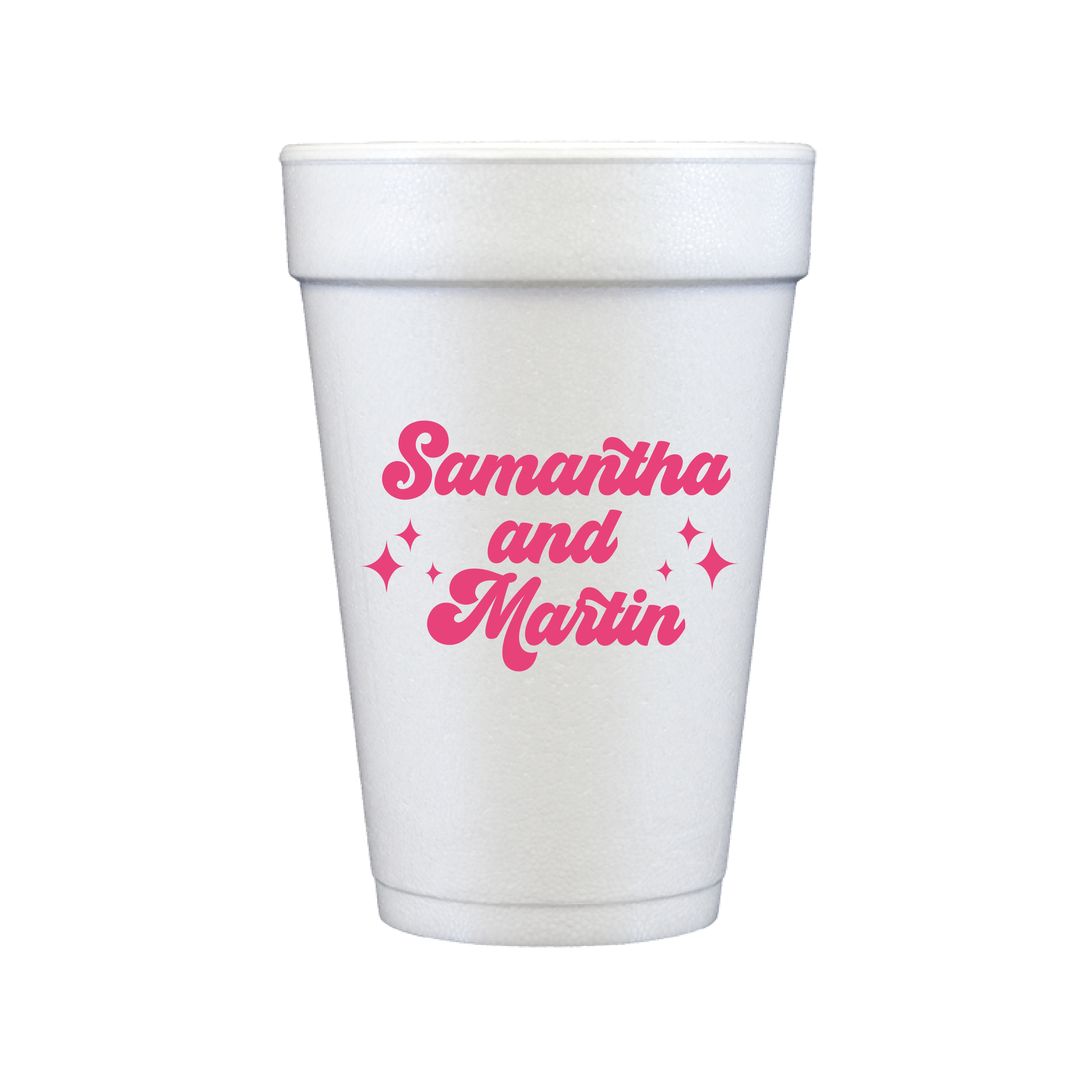 Custom First Names Personalized Foam Wedding Cups - Cup - Foam